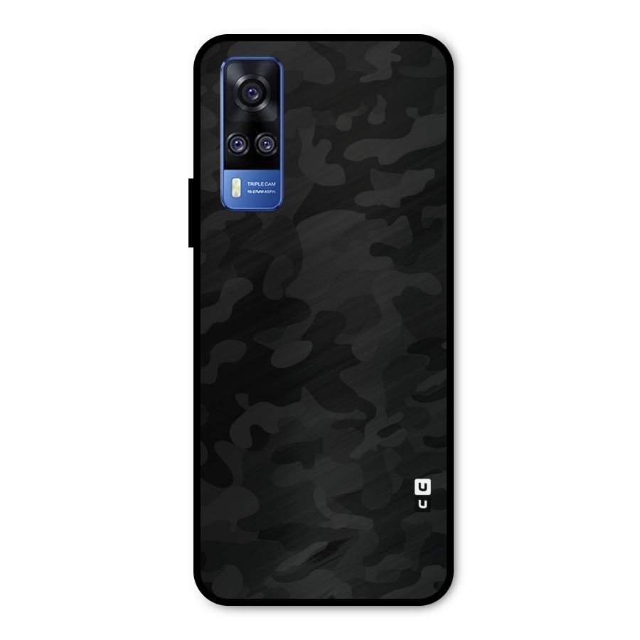Black Camouflage Metal Back Case for Vivo Y51A