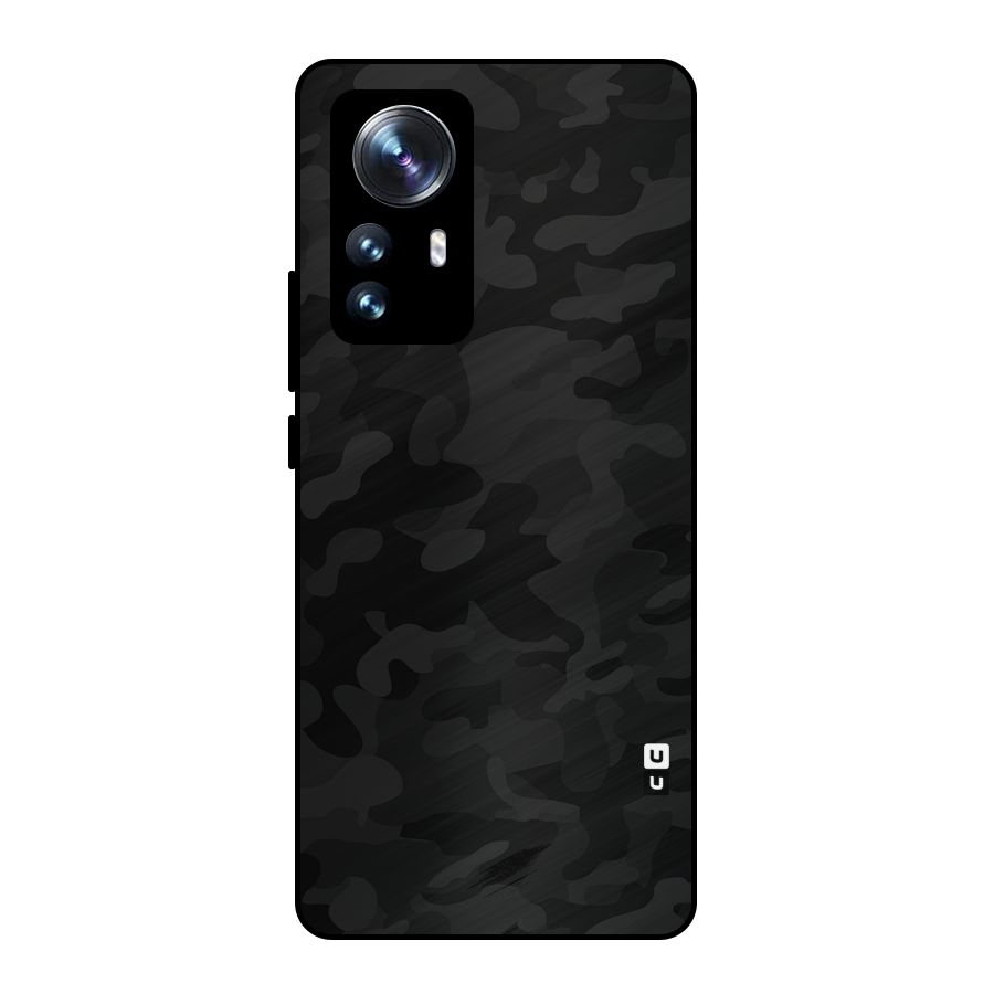 Black Camouflage Metal Back Case for Xiaomi 12 Pro