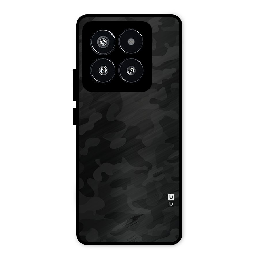 Black Camouflage Metal Back Case for Xiaomi 14 Pro