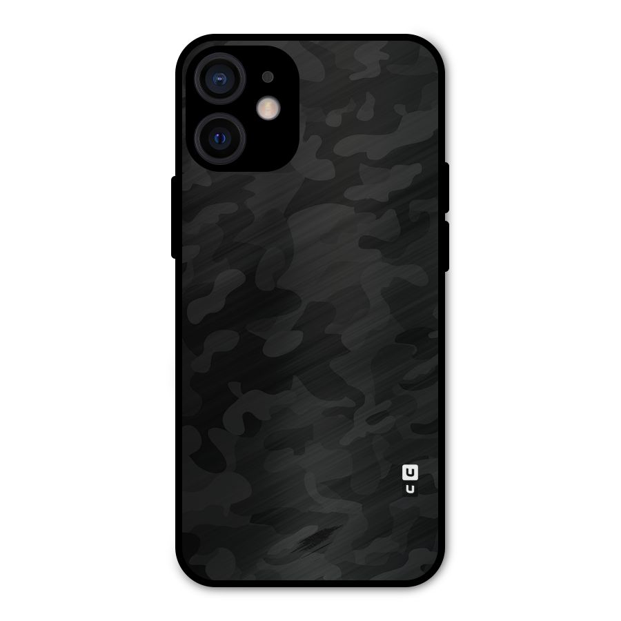 Black Camouflage Metal Back Case for iPhone 12 Mini