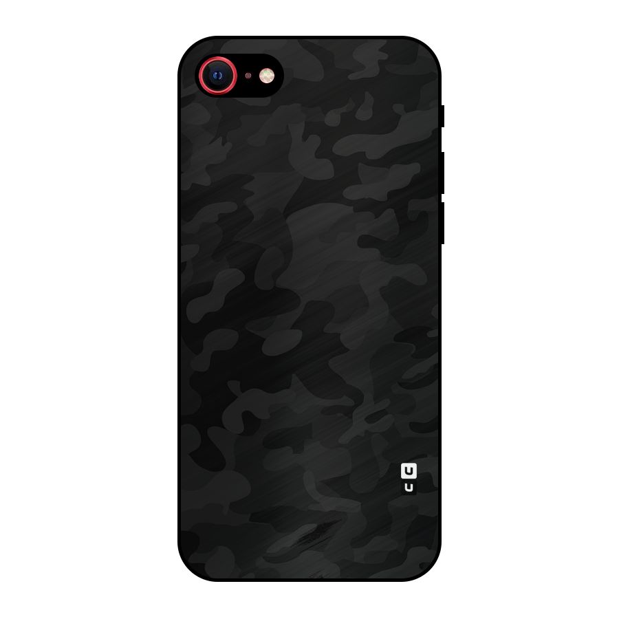 Black Camouflage Metal Back Case for iPhone 7