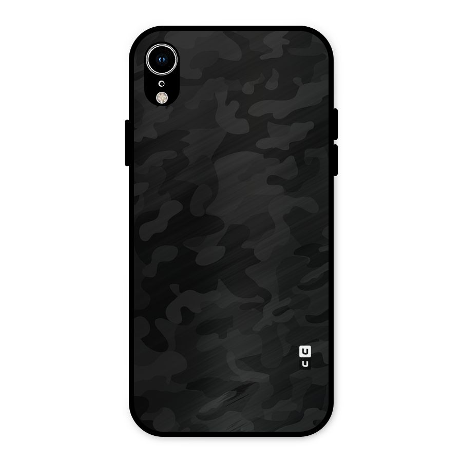 Black Camouflage Metal Back Case for iPhone XR