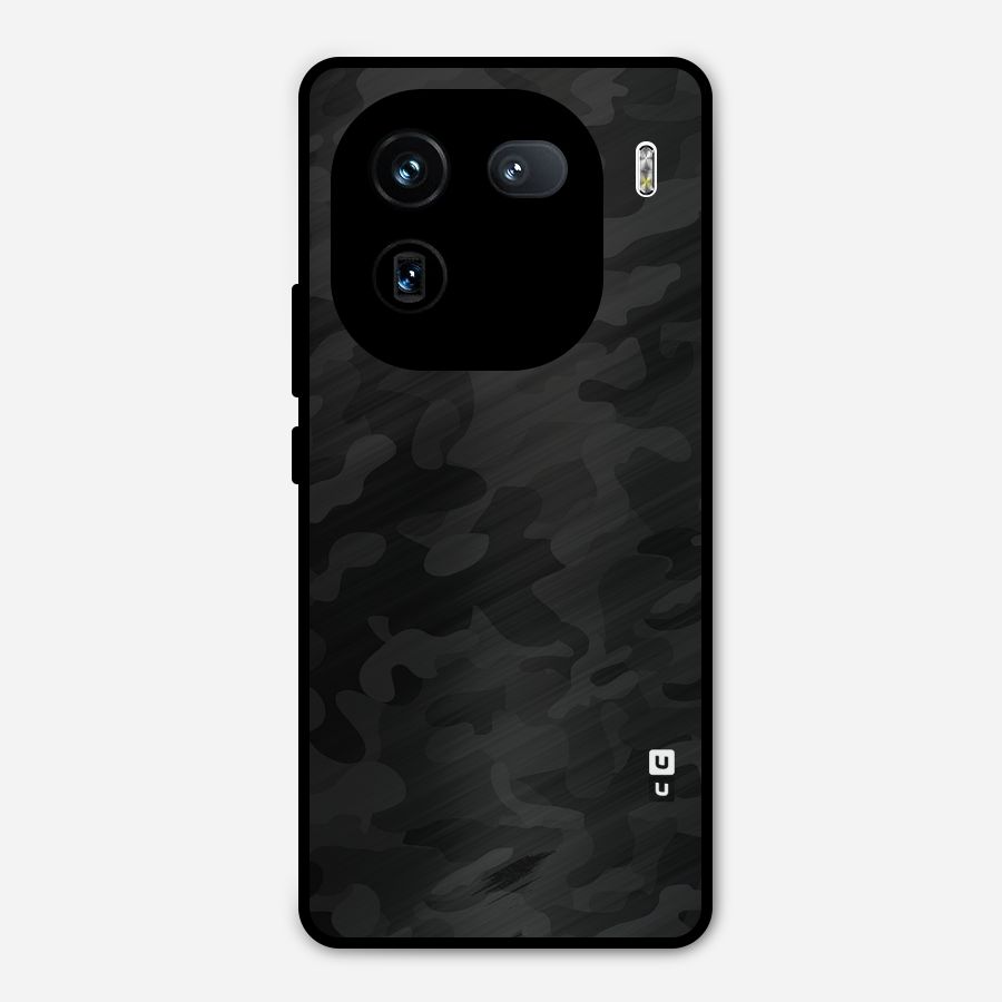 Black Camouflage Metal Back Case for iQOO 12
