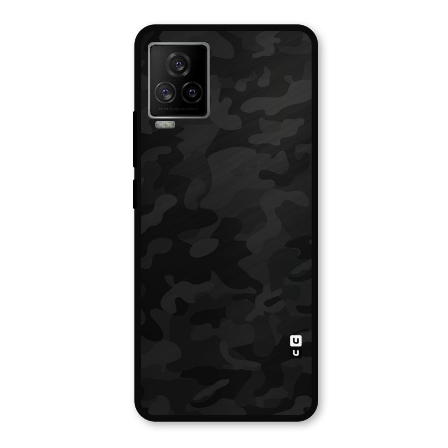 Black Camouflage Metal Back Case for iQOO 7 Legend 5G