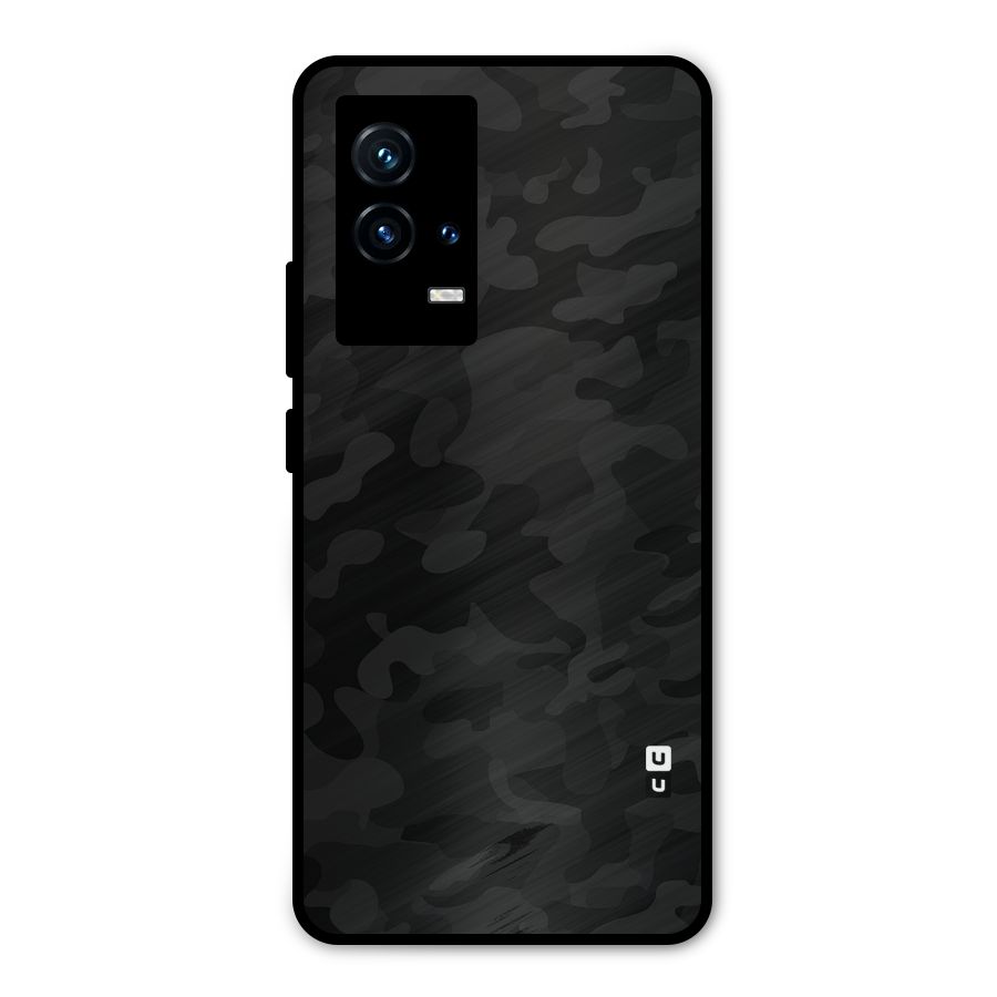 Black Camouflage Metal Back Case for iQOO 9 5G