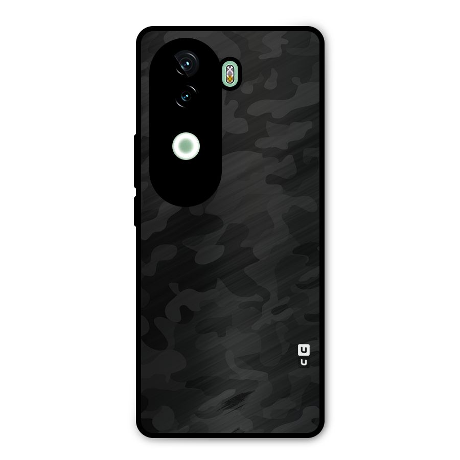 Black Camouflage Metal Back Case for iQOO Z9s