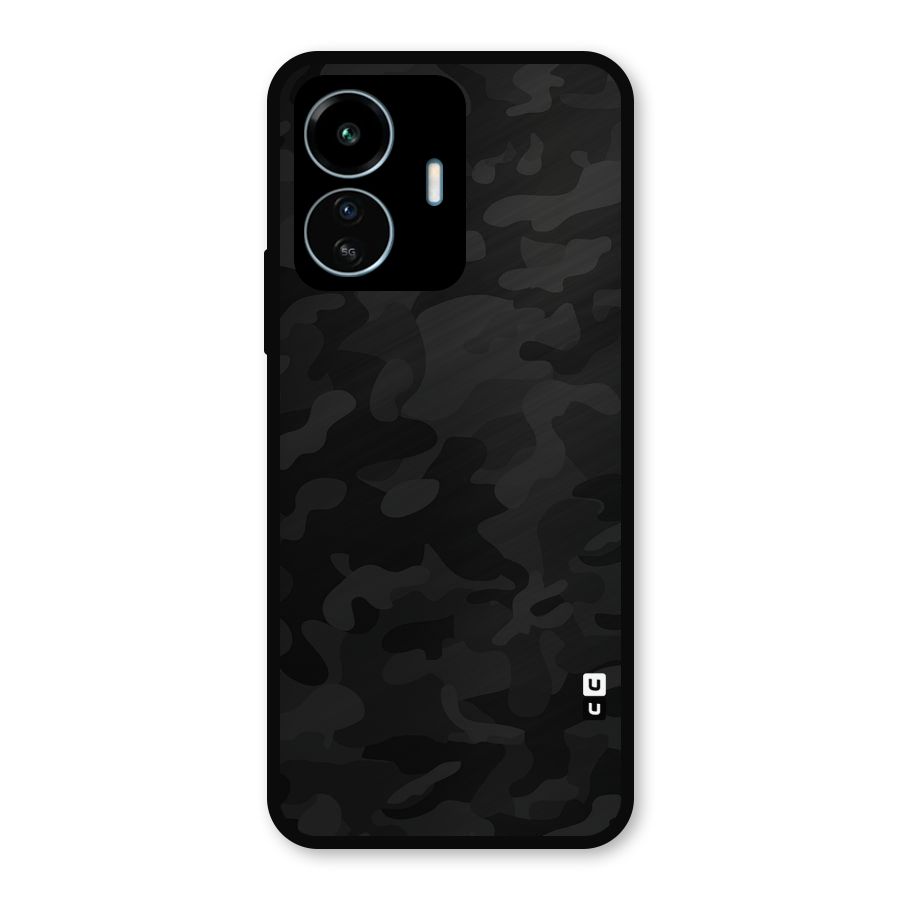 Black Camouflage Metal Back Case for vivo iQOO Z6 Lite 5G