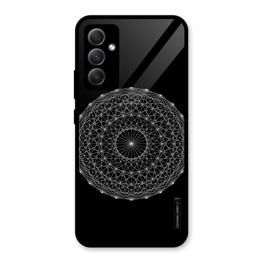 Black Clipart Glass Back Case for Galaxy A34