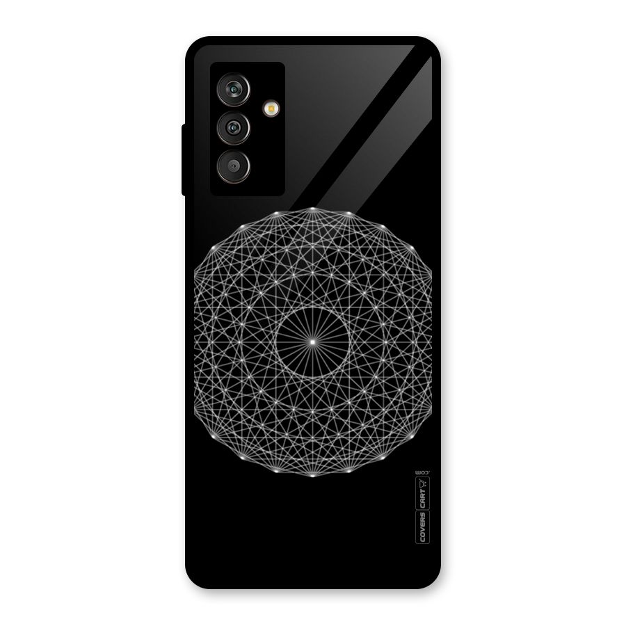 Black Clipart Glass Back Case for Galaxy M13