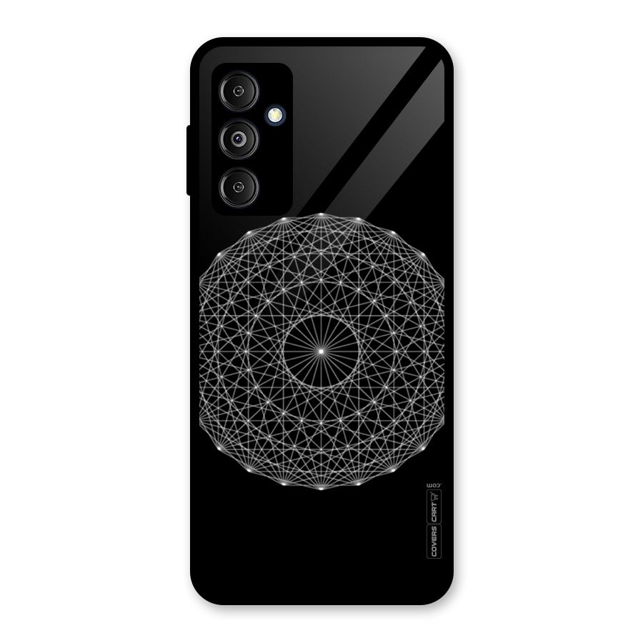 Black Clipart Glass Back Case for Galaxy M14 5G