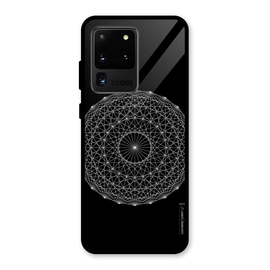 Black Clipart Glass Back Case for Galaxy S20 Ultra
