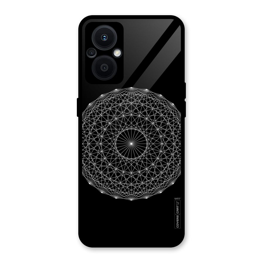 Black Clipart Glass Back Case for Oppo F21s Pro 5G