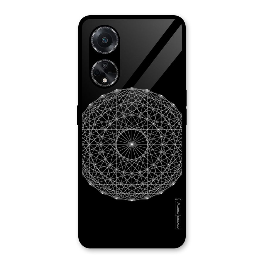 Black Clipart Glass Back Case for Oppo F23