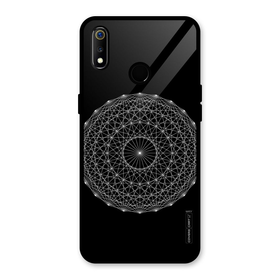 Black Clipart Glass Back Case for Realme 3i