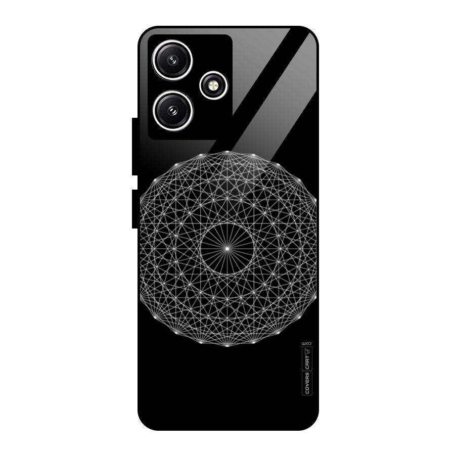 Black Clipart Glass Back Case for Redmi 12 5G
