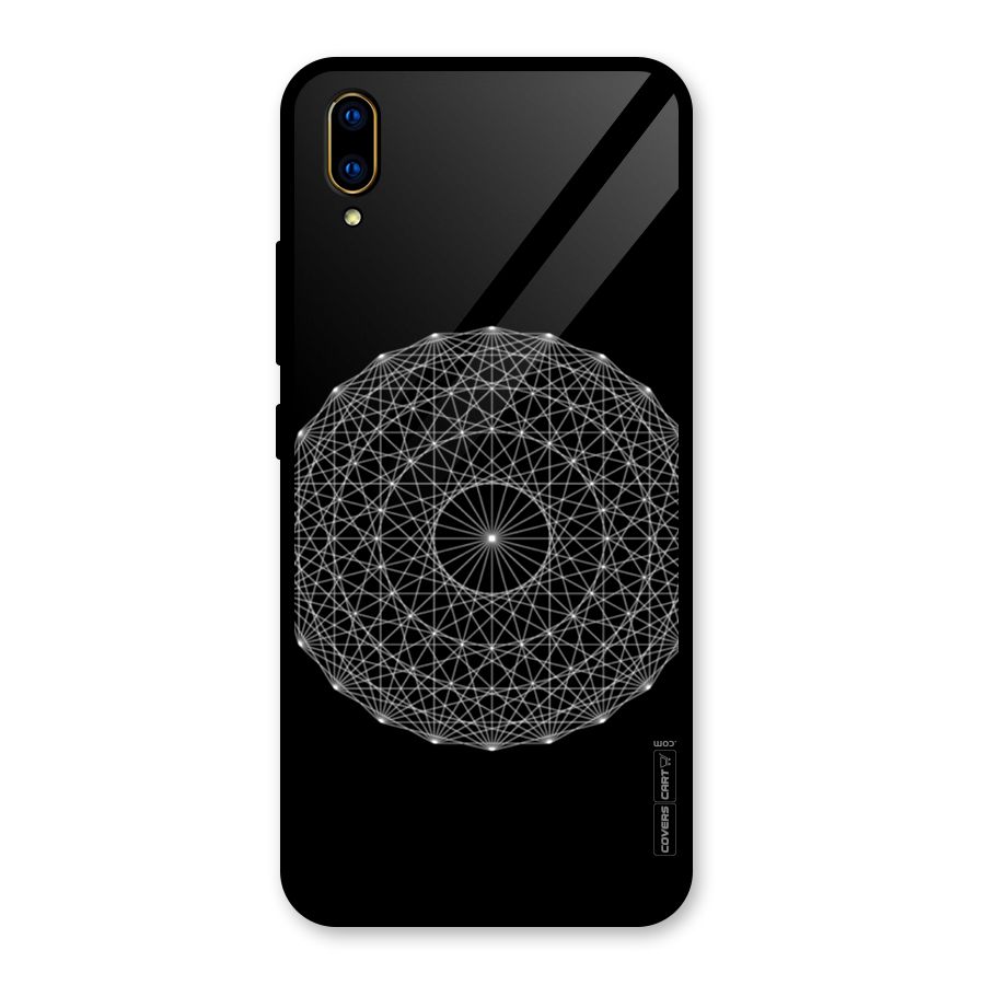 Black Clipart Glass Back Case for Vivo V11 Pro