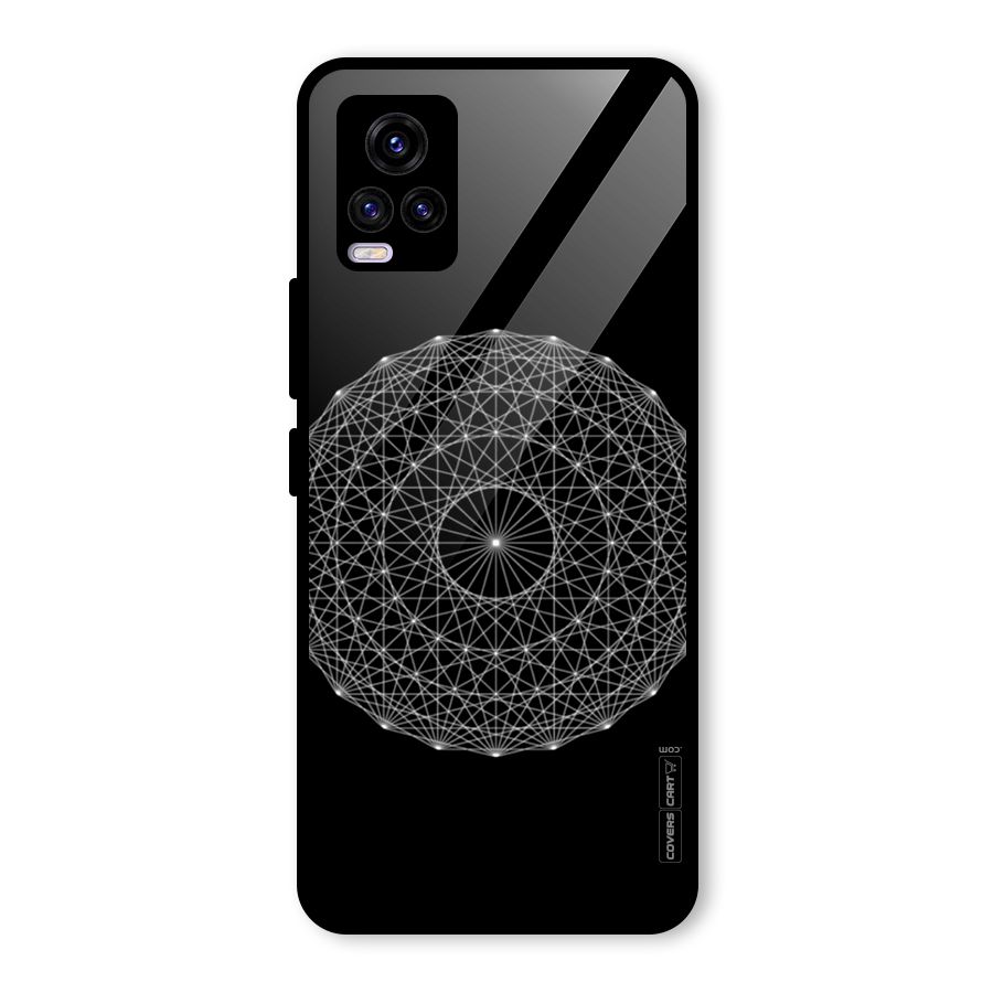 Black Clipart Glass Back Case for Vivo V20 2021
