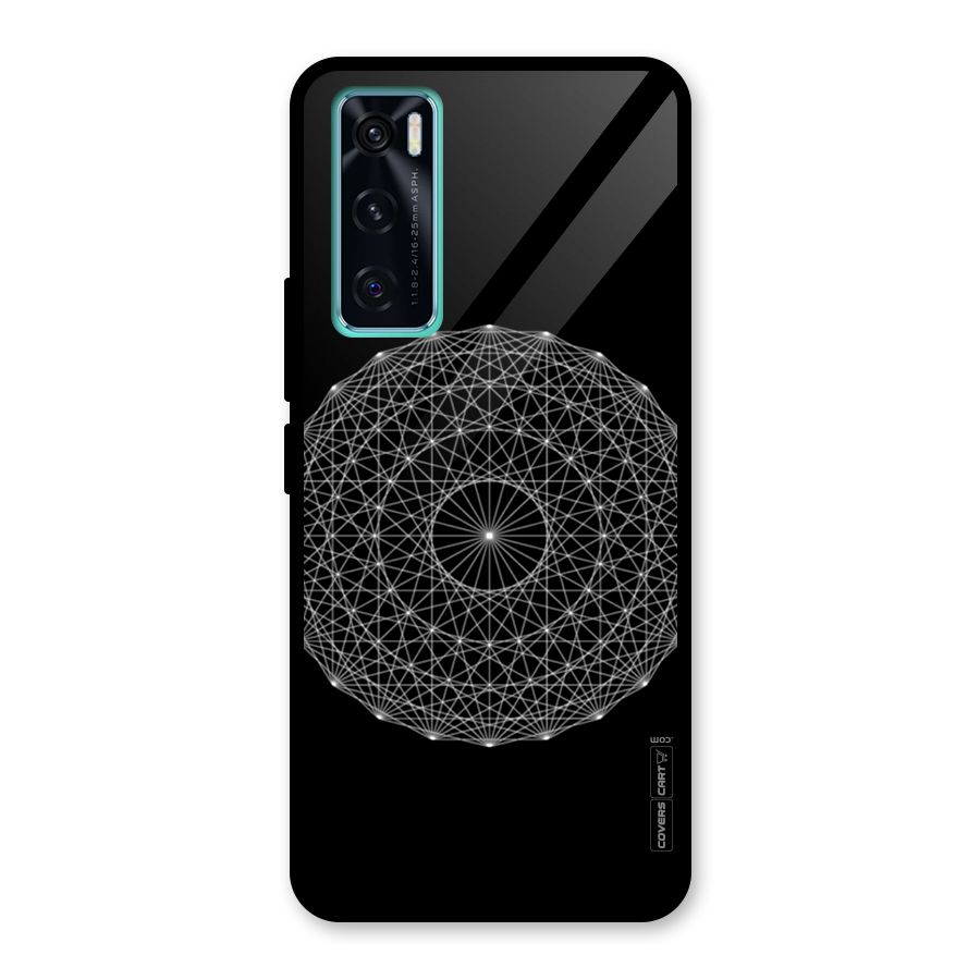 Black Clipart Glass Back Case for Vivo V20 SE