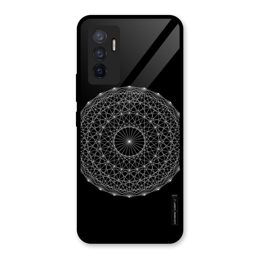 Black Clipart Glass Back Case for Vivo V23e