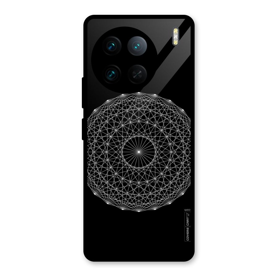 Black Clipart Glass Back Case for Vivo X90 Pro
