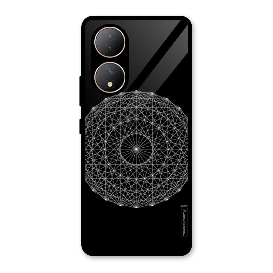 Black Clipart Glass Back Case for Vivo Y100A
