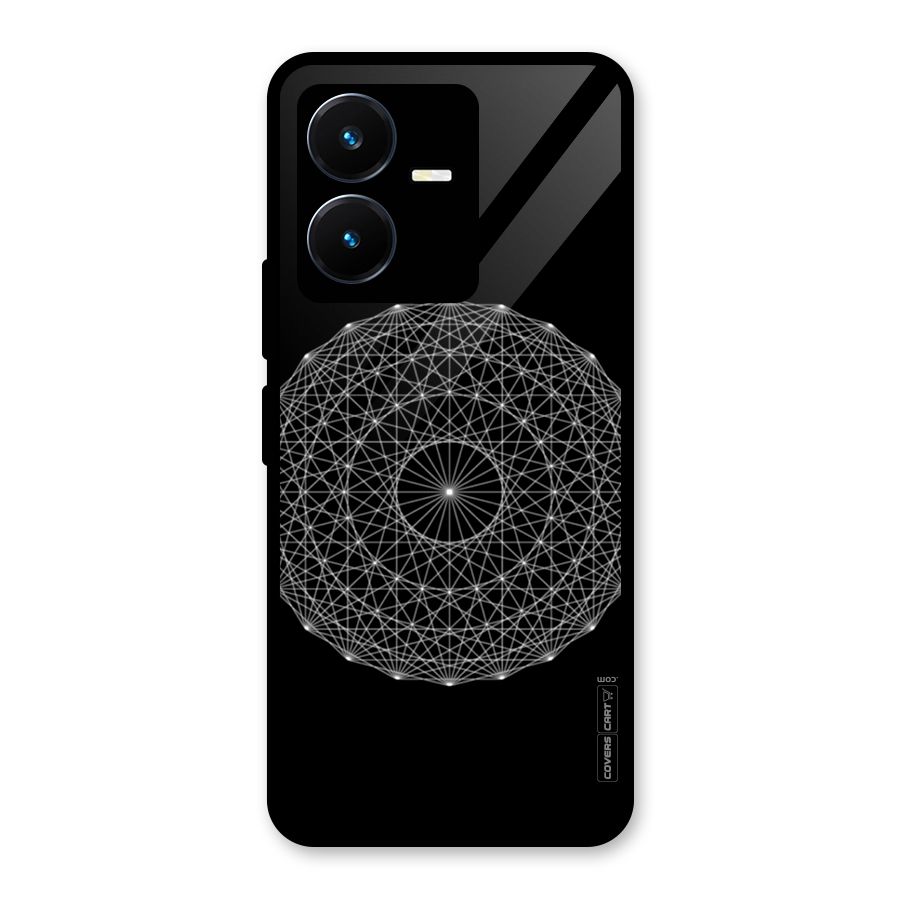 Black Clipart Glass Back Case for Vivo Y22s
