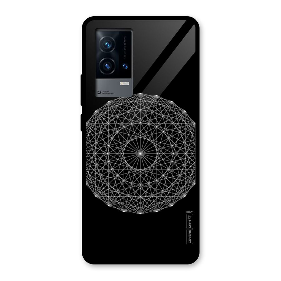 Black Clipart Glass Back Case for iQOO 9 5G