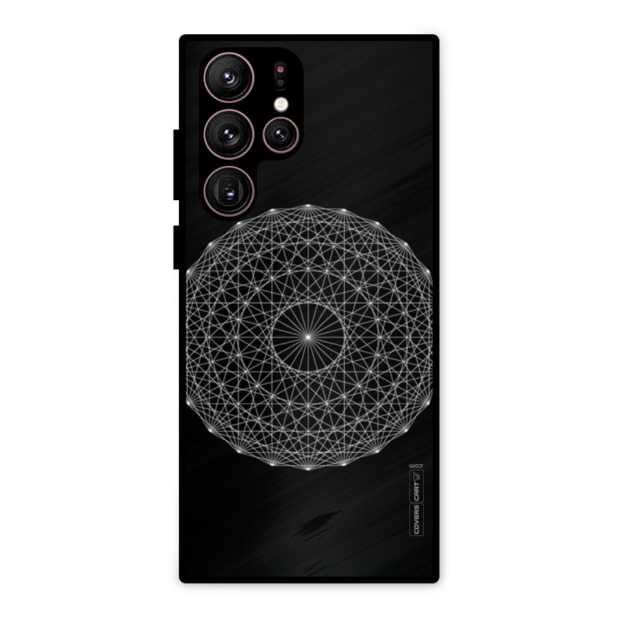 Black Clipart Metal Back Case for Galaxy S22 Ultra 5G