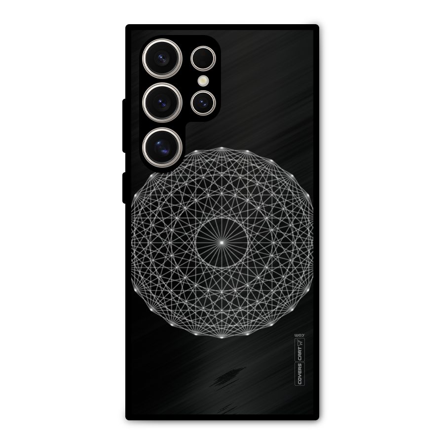 Black Clipart Metal Back Case for Galaxy S24 Ultra