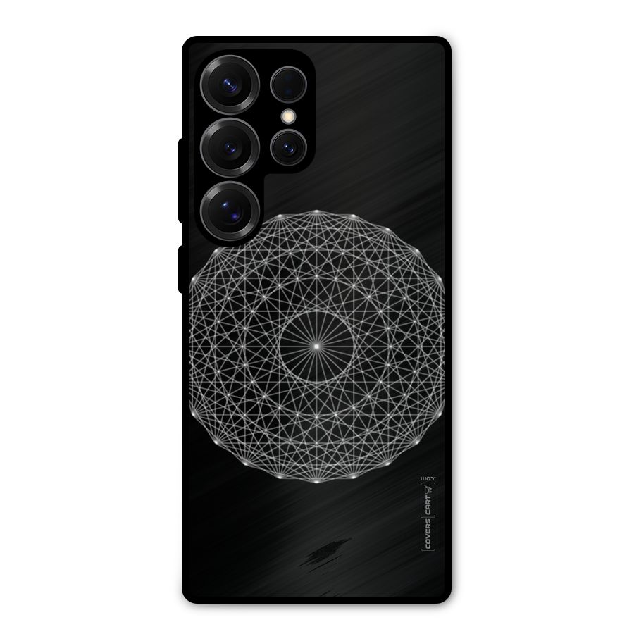 Black Clipart Metal Back Case for Galaxy S25 Ultra