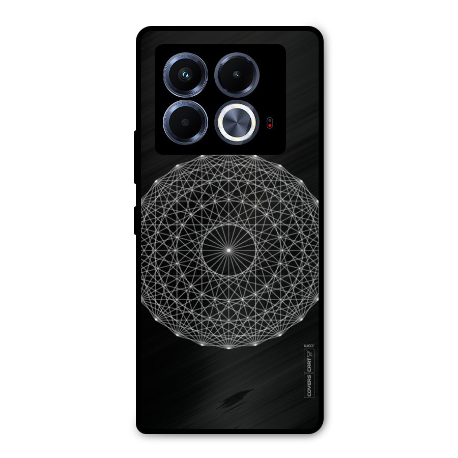Black Clipart Metal Back Case for Infinix Note 40 5G