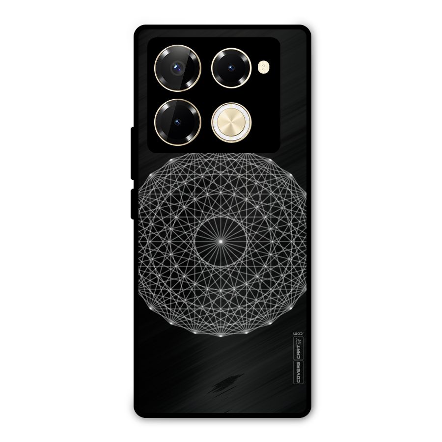 Black Clipart Metal Back Case for Infinix Note 40 Pro Plus