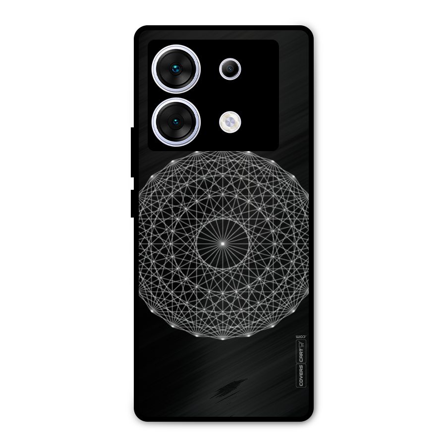 Black Clipart Metal Back Case for Infinix Zero 30 5G