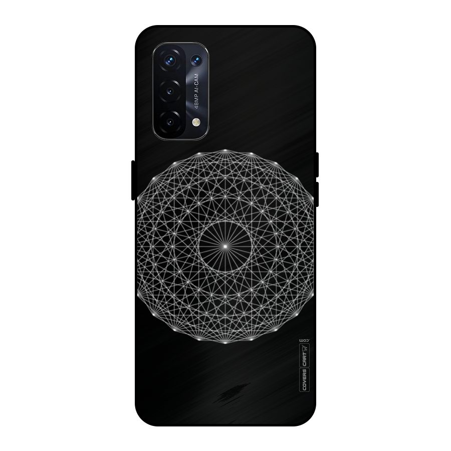 Black Clipart Metal Back Case for Oppo A74 5G