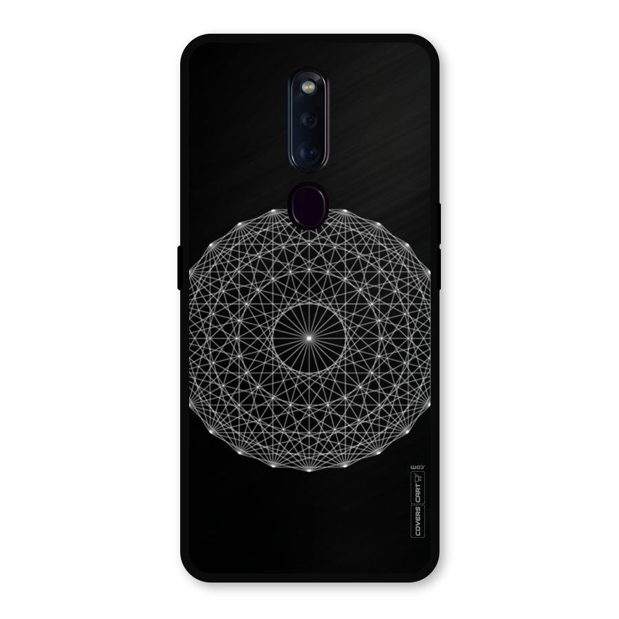 Black Clipart Metal Back Case for Oppo F11 Pro