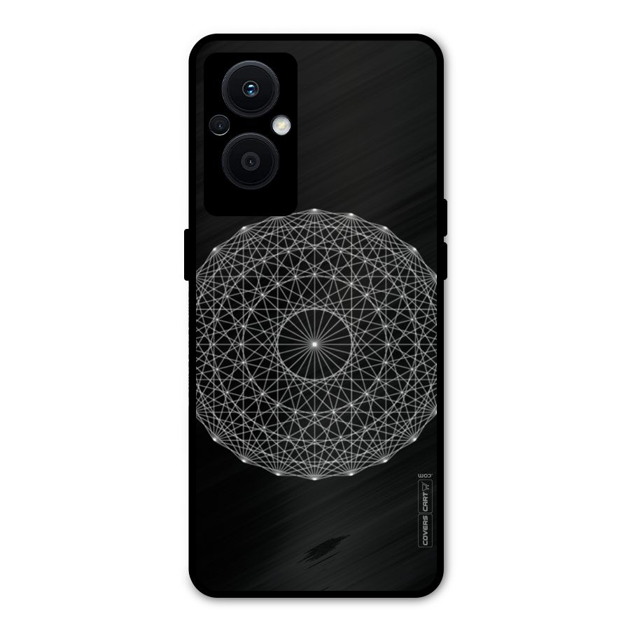 Black Clipart Metal Back Case for Oppo F21 Pro 5G