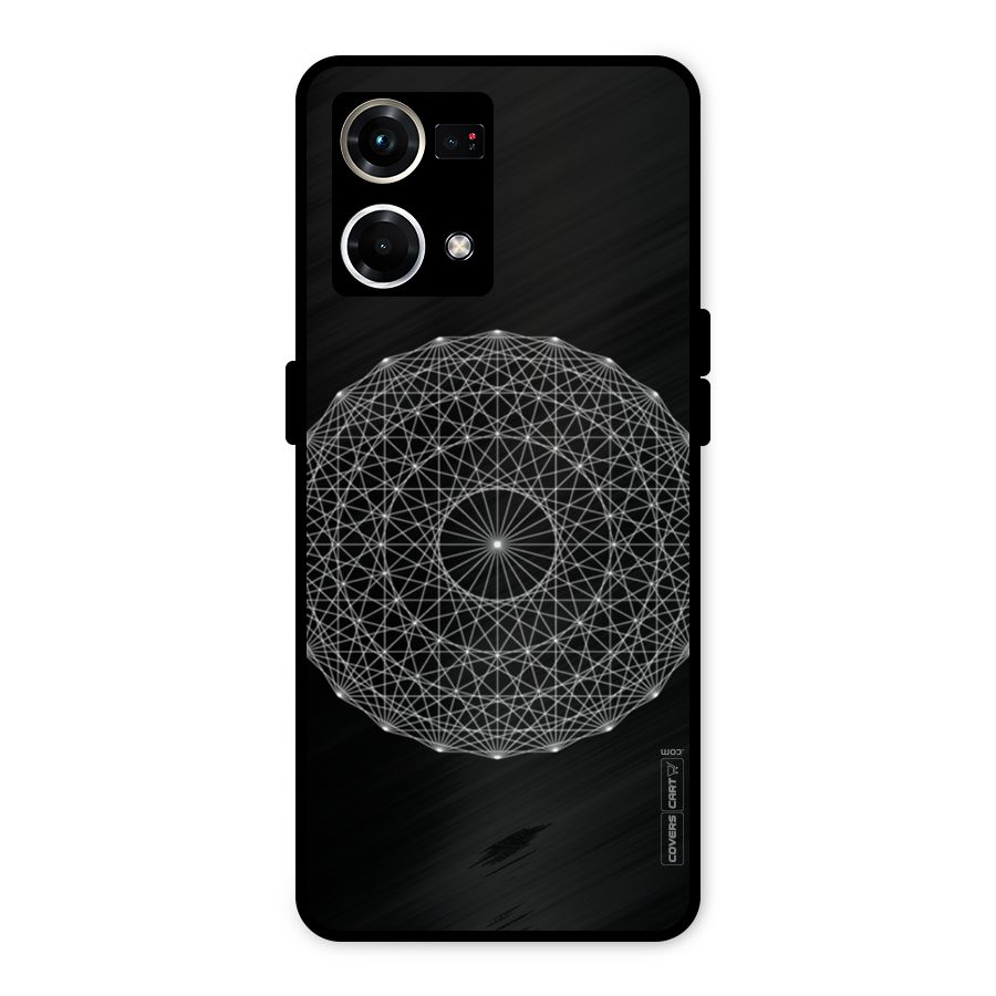 Black Clipart Metal Back Case for Oppo F21s Pro 4G