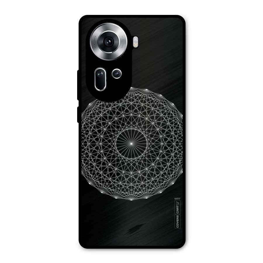Black Clipart Metal Back Case for Oppo Reno11 5G