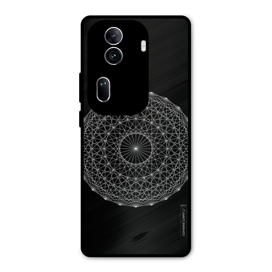 Black Clipart Metal Back Case for Oppo Reno11 Pro 5G