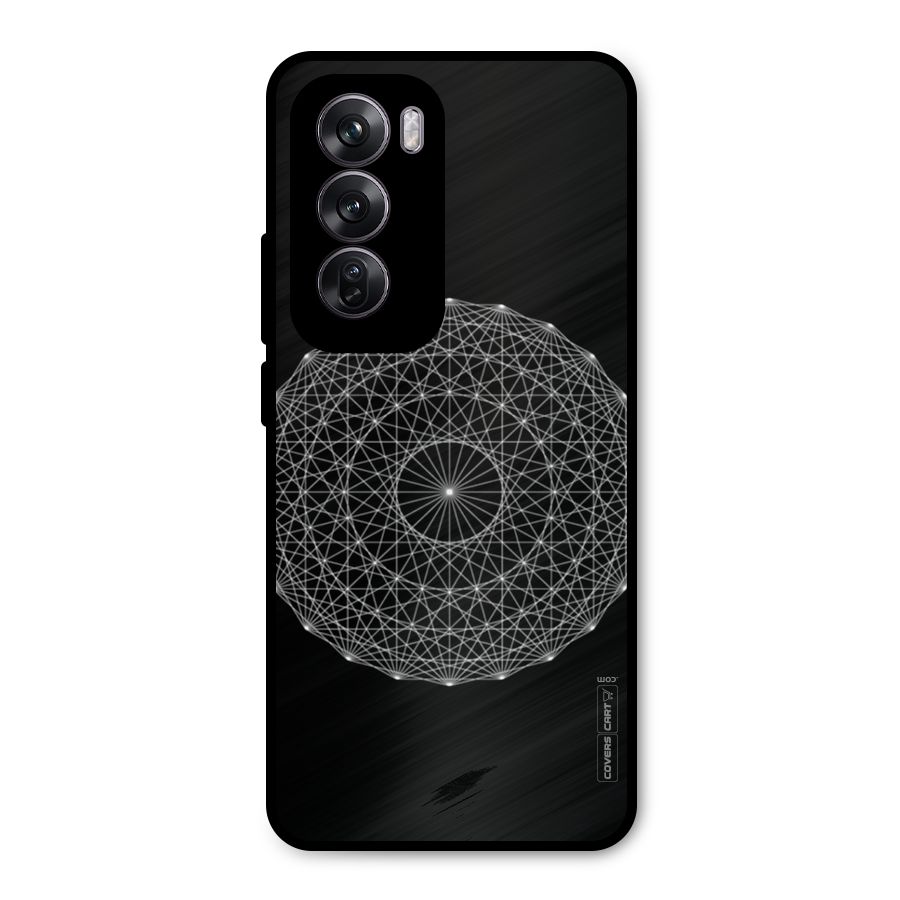 Black Clipart Metal Back Case for Oppo Reno12 Pro