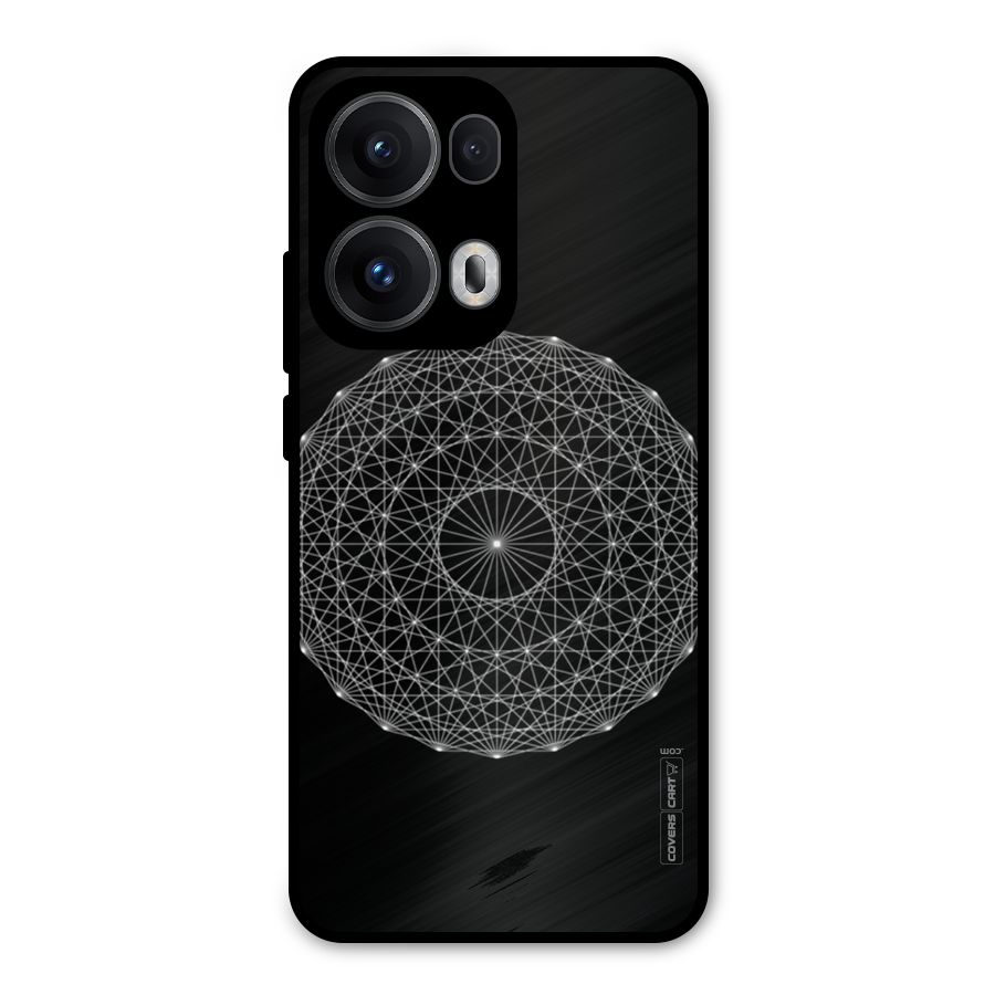 Black Clipart Metal Back Case for Oppo Reno13 Pro