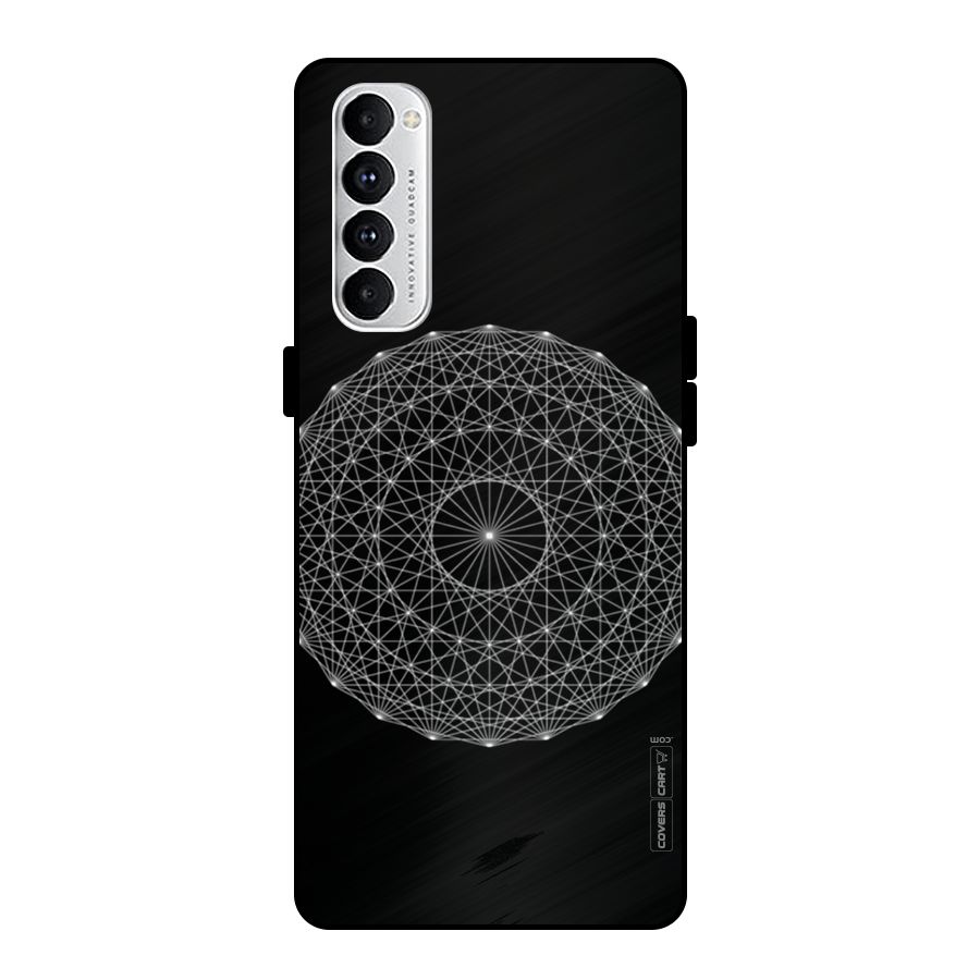 Black Clipart Metal Back Case for Oppo Reno4 Pro