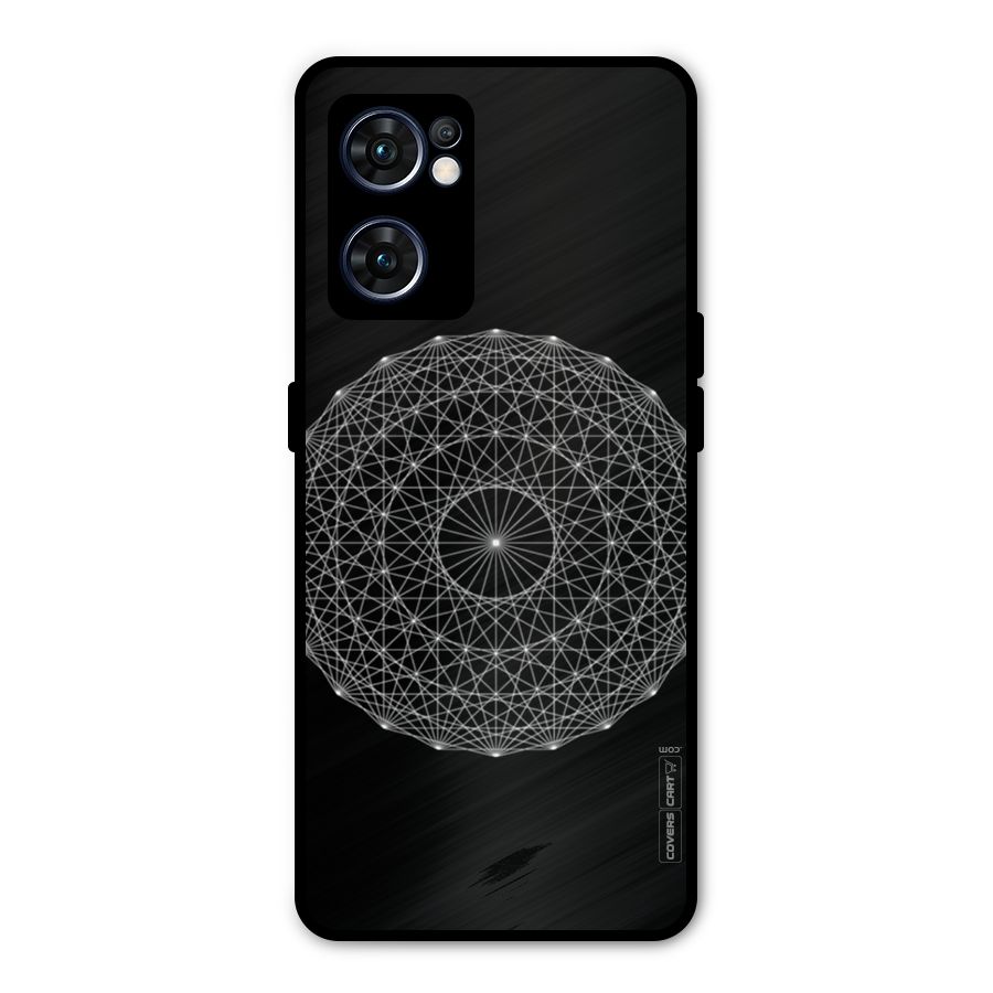 Black Clipart Metal Back Case for Oppo Reno7 5G