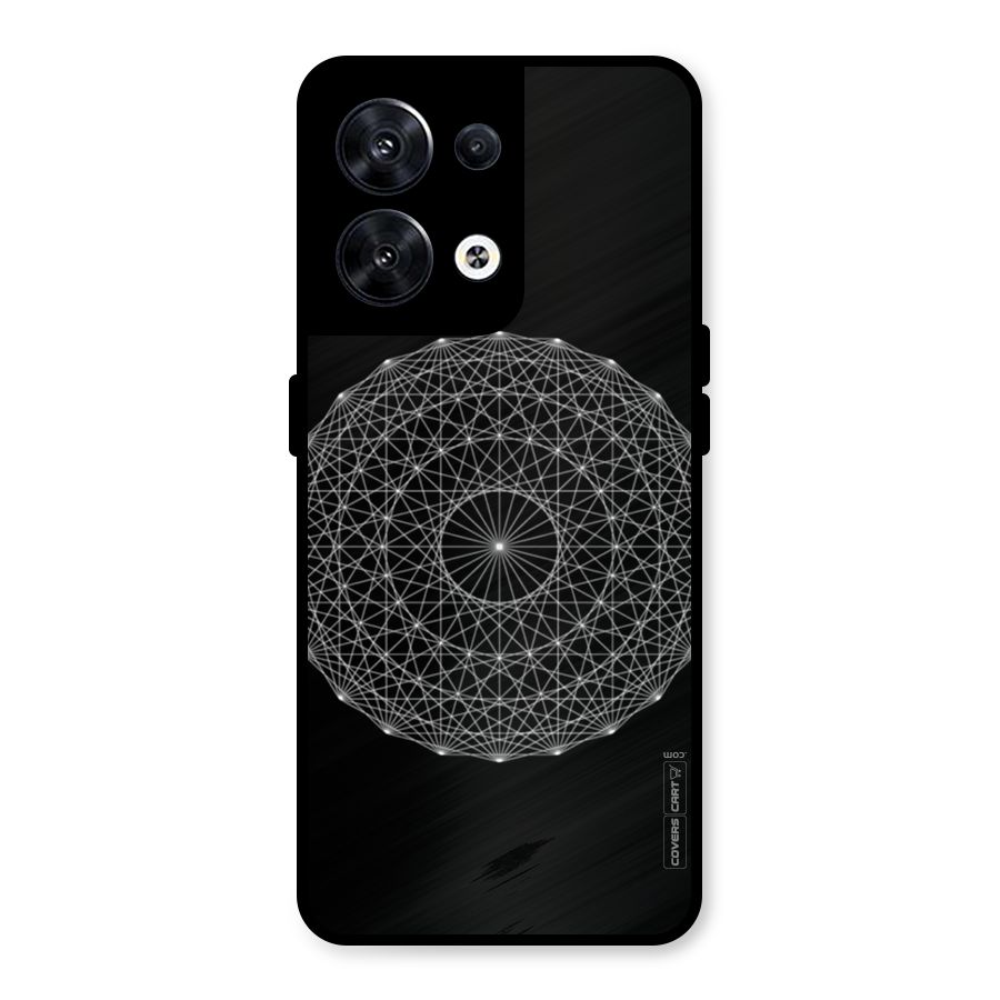 Black Clipart Metal Back Case for Oppo Reno8 5G