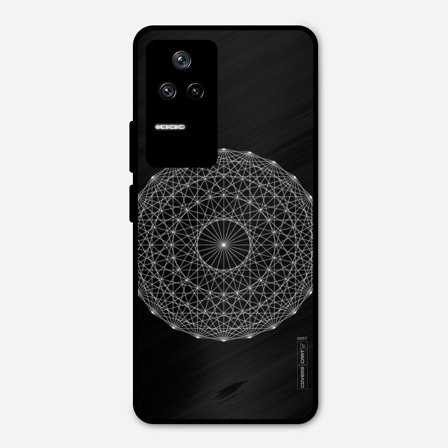 Black Clipart Metal Back Case for Poco F4 5G