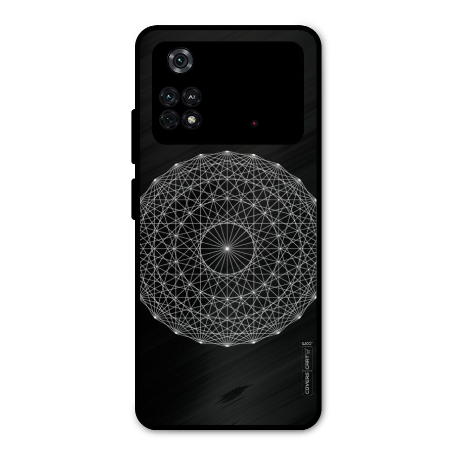 Black Clipart Metal Back Case for Poco M4 Pro 4G