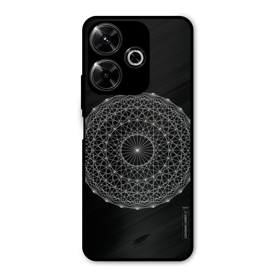 Black Clipart Metal Back Case for Poco M6 Plus