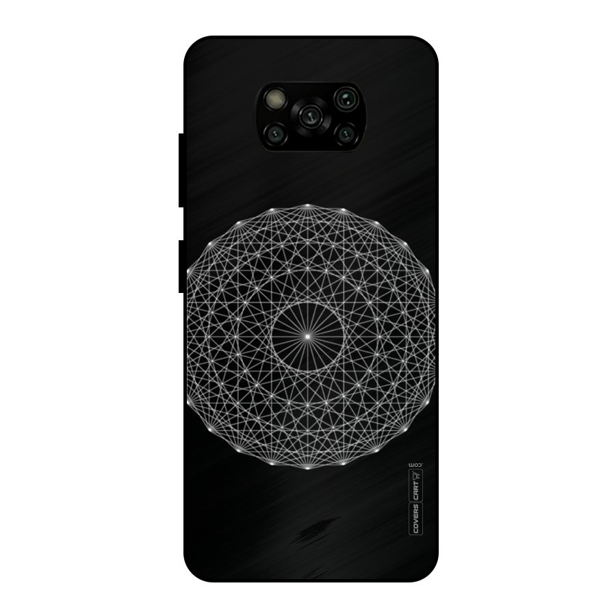 Black Clipart Metal Back Case for Poco X3