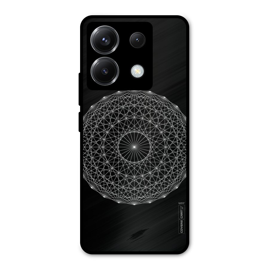 Black Clipart Metal Back Case for Poco X6