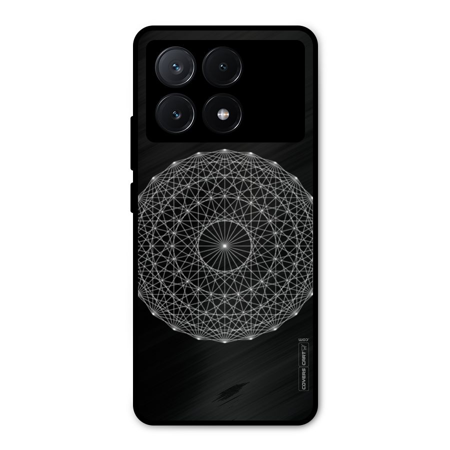Black Clipart Metal Back Case for Poco X6 Pro